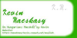 kevin macskasy business card